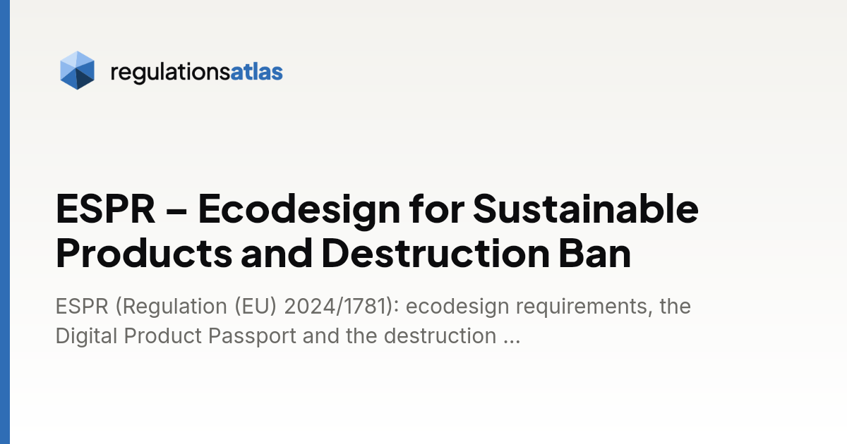 ESPR – Ecodesign for Sustainable Products